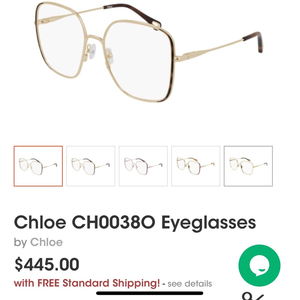Chloe glasses with case progressive